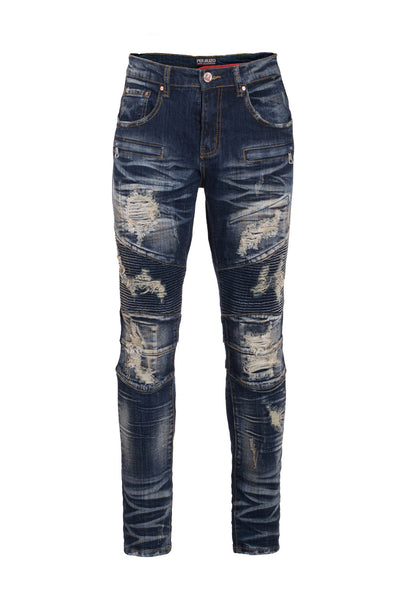 Men's Blue Moto Jeans 