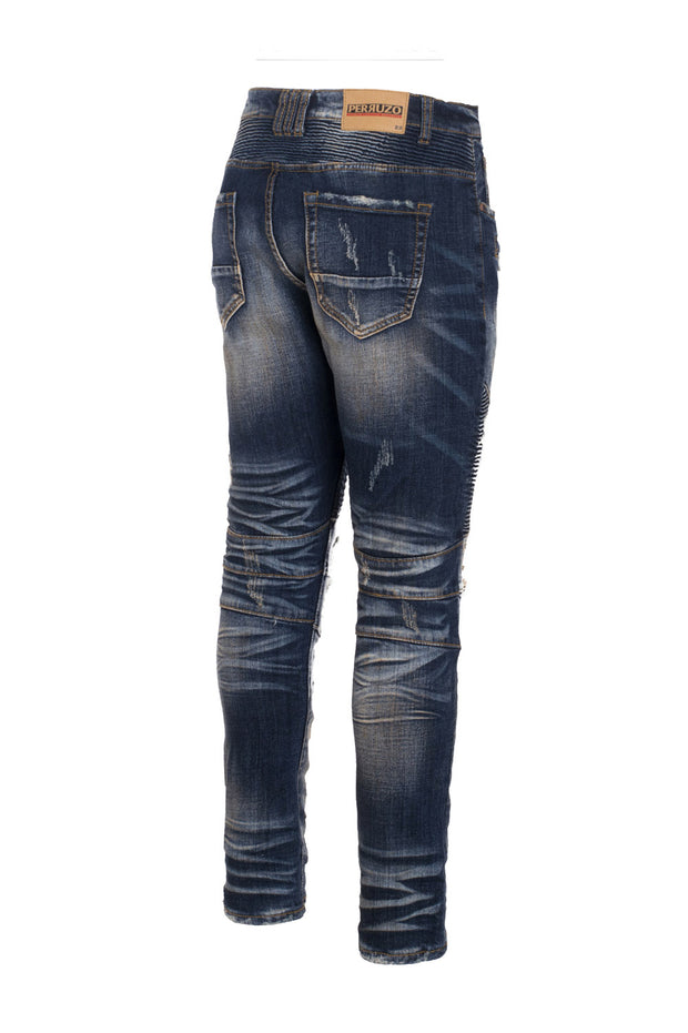 Moto Jeans in distressed demin