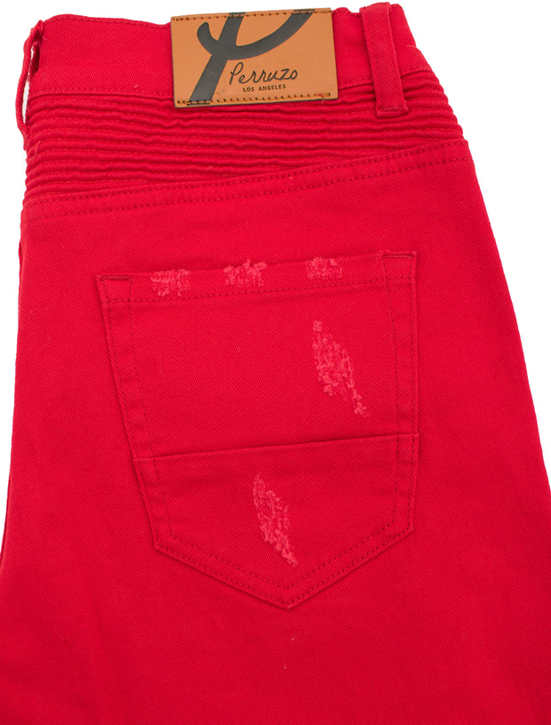 Moto Jeans  in Red color