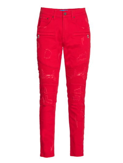 Moto Jeans  in Red color