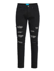 Black distressed denim  Crystal