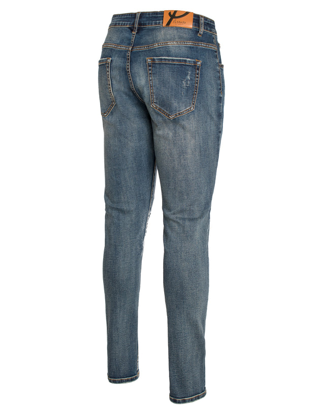 PX Jean with Quilted pleather patches