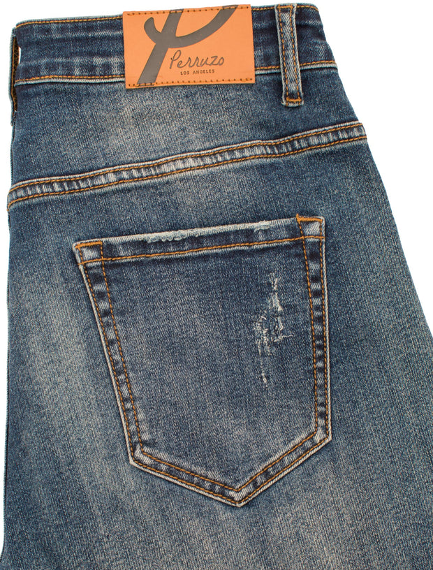 PX Jean with Quilted pleather patches