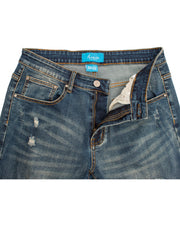 PX Jean with Quilted pleather patches
