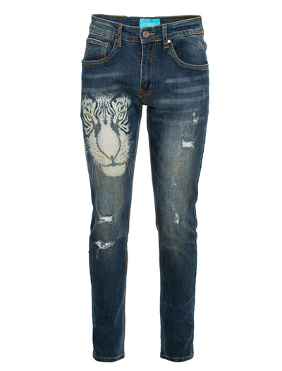 Tigger Motif on Skinny Blue denim