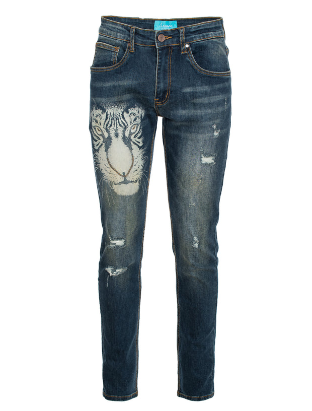 Tigger Motif on Skinny Blue denim