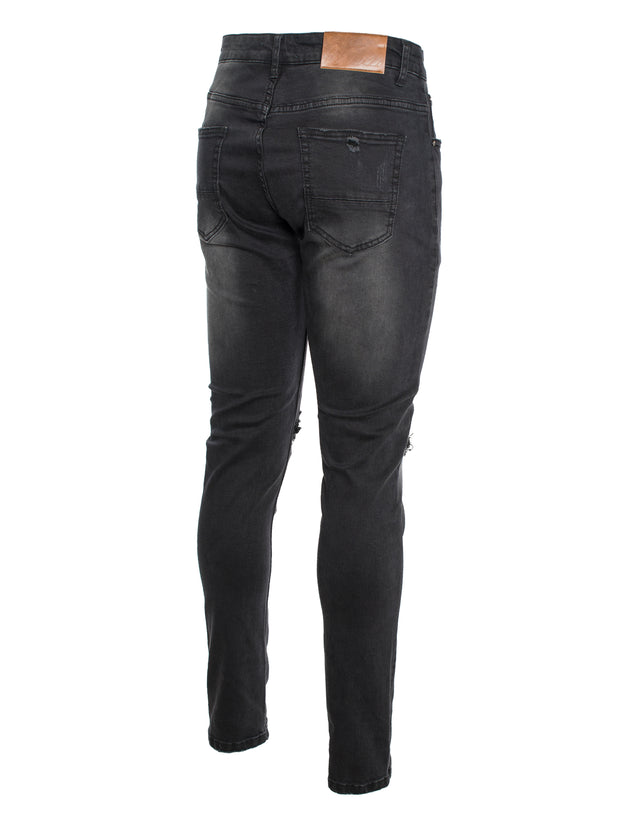 PX Jean with Python snake skin knee patch
