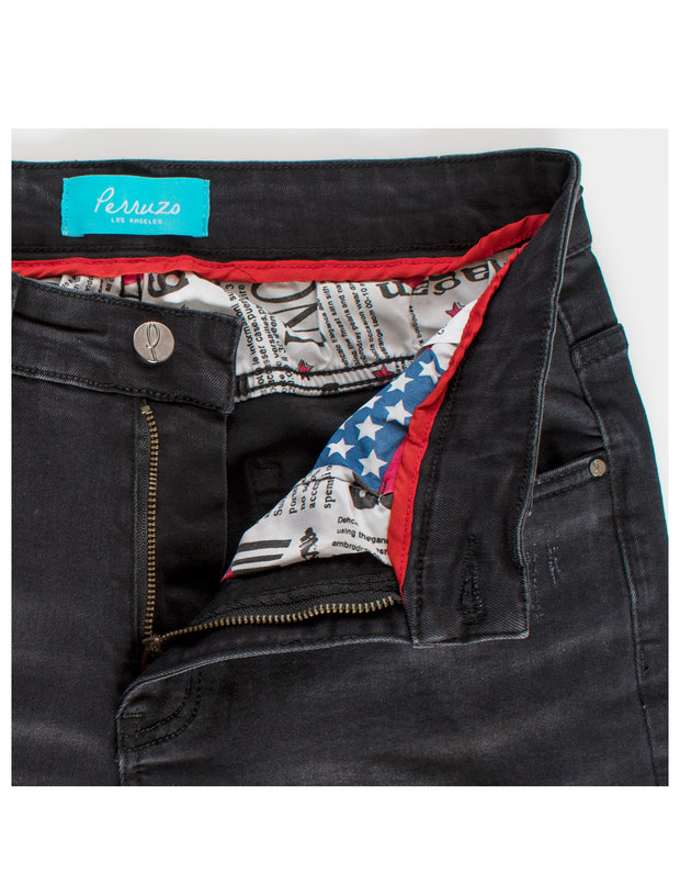 PX Jean with Python snake skin knee patch