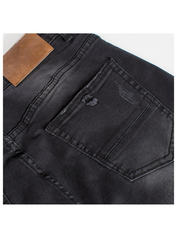 PX Jean with Python snake skin knee patch
