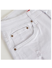 White Skinny Jean with Python Patch (7571)