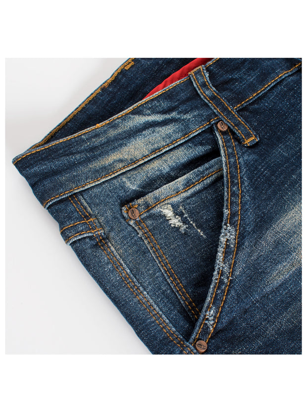 Moto inspired  knee zipped denim