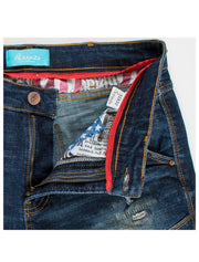 Moto inspired  knee zipped denim