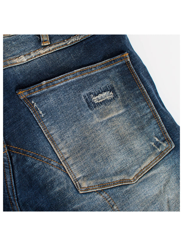 Moto inspired  knee zipped denim
