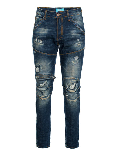 LA Blue Vintage Zip Knee Skinny Jean (7572)