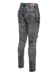 Moto inspired  knee zipped denim