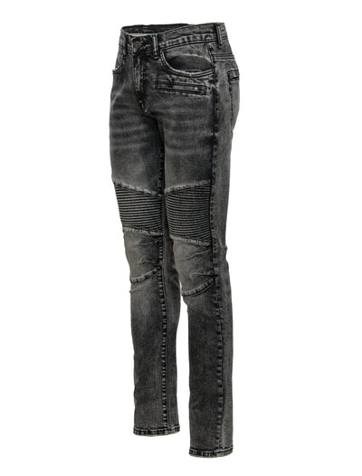 Moto Jean in distressed Black