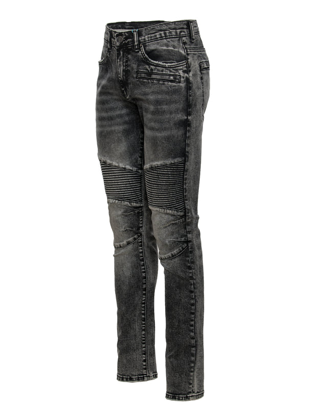 Moto Jean in distressed Black