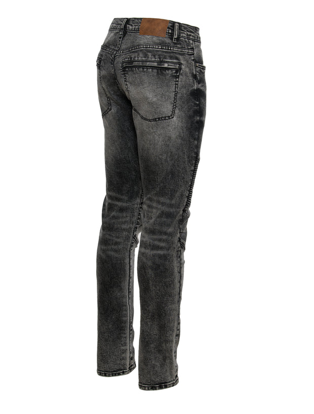 Moto Jean in distressed Black