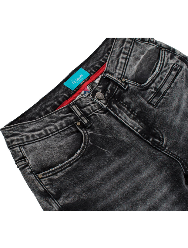 Moto Jean in distressed Black