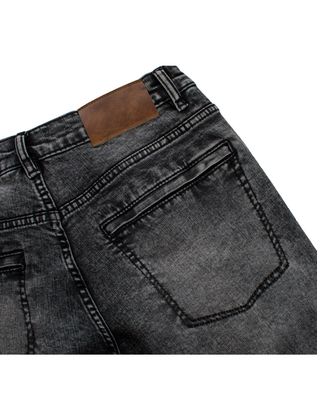 Moto Jean in distressed Black