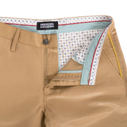 Skinny Pants with a sheen fabric in Khaki