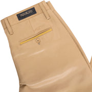 Skinny Pants with a sheen fabric in Khaki