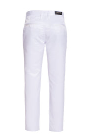 Skinny Pants with a sheen fabric in White