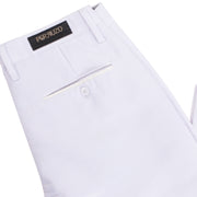 Skinny Pants with a sheen fabric in White