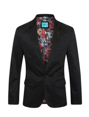 Men's Cotton-Stretch Fashion Blazer Black 9010