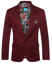 Men's Cotton-Stretch Fashion Blazer  Burgundy 9010