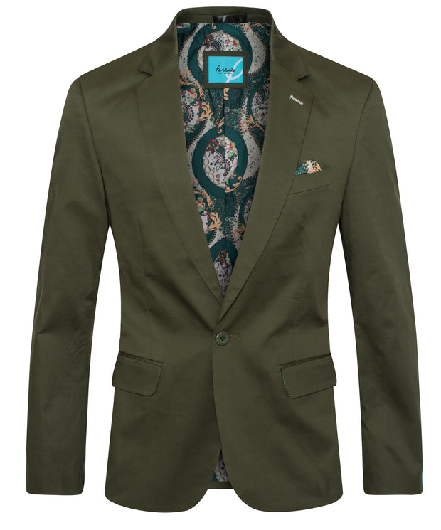 Men's Cotton-Stretch Fashion Blazer Hunter Green 9010