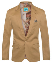 Men's Cotton-Stretch Fashion Blazer, Dark Khaki-X (9010)