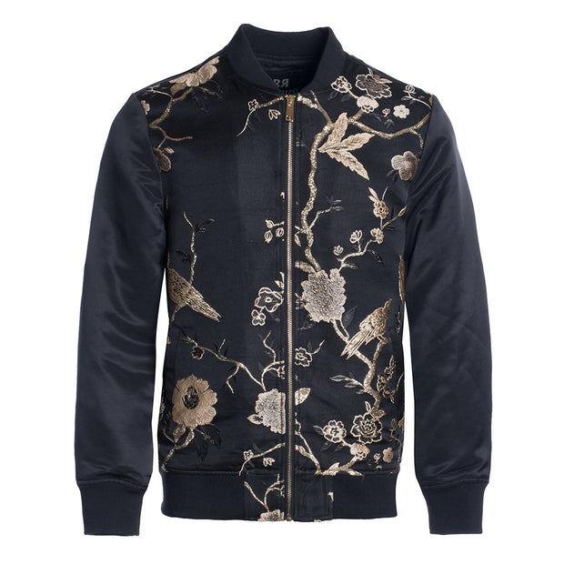 Bomber Jacket Black with Gold embroidary