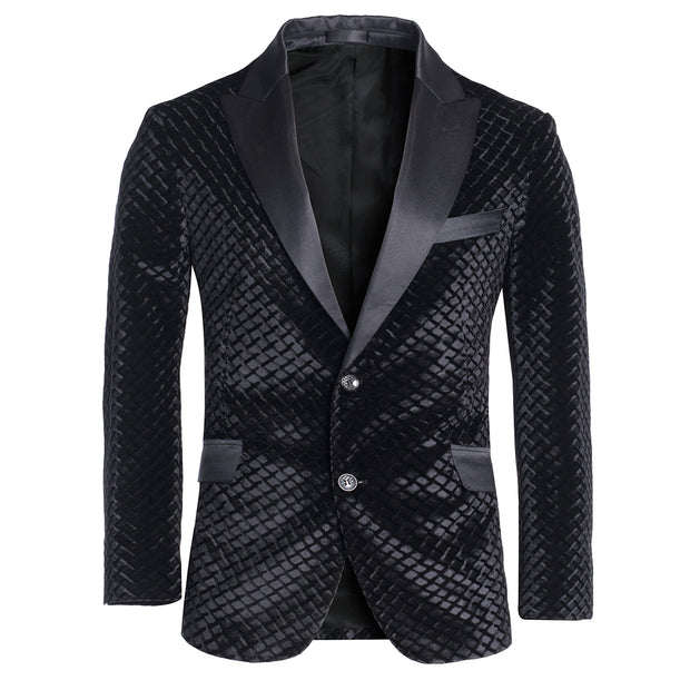 Men's Black Velvet Blazer