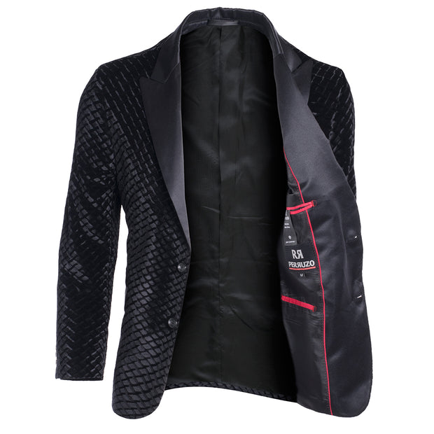 Men's Black Velvet Blazer (P1785)