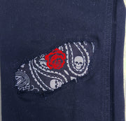 Men's Skinny Jean with Skull patch , Black M714