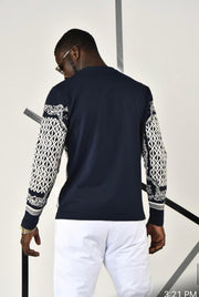 Crewneck Sweatshirt Crystal Baroque Navy