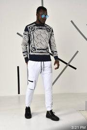 Crewneck Sweatshirt Crystal Baroque Navy