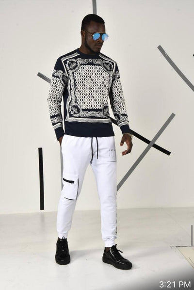 Crewneck Sweatshirt Crystal Baroque Navy