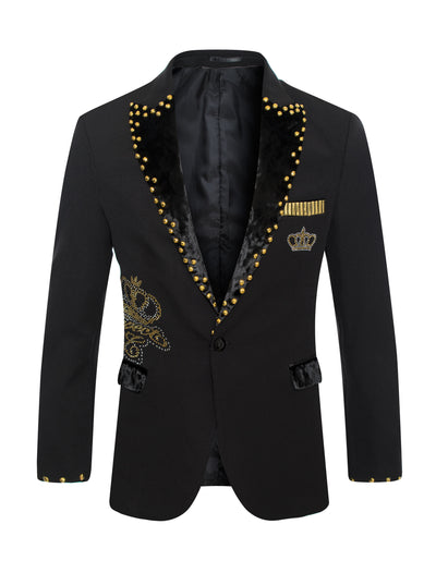 Fashion Blazer, Studded  in Black