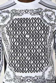 Crystal Baroque White Crewneck Sweatshirt T4700